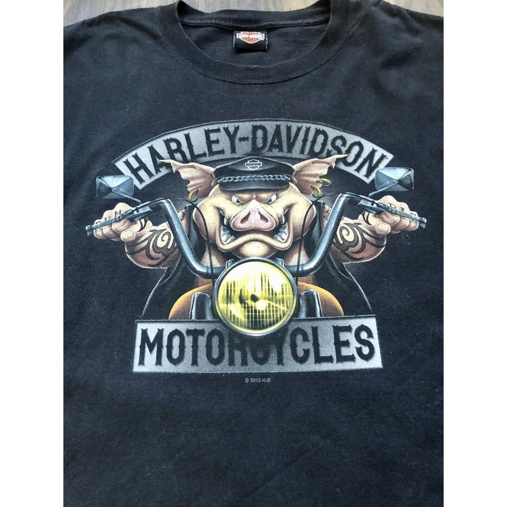 Harley Davidson Motorcycles Halifax Nova Scotia Pig Privateers Black T Shirt XXL - Picture 2 of 5